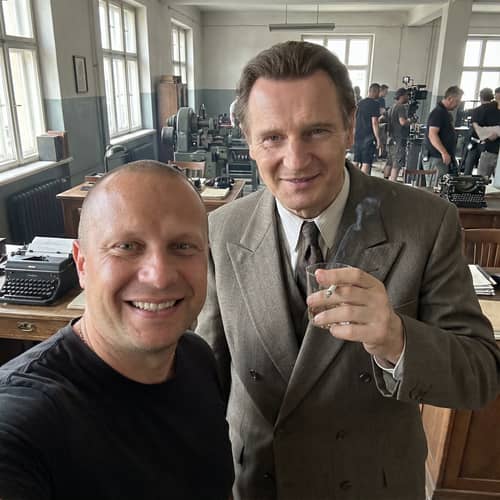 Candid Selfie with Oskar Schindler on Film Set