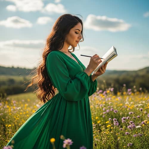 Hispanic Young Woman Embracing Nature