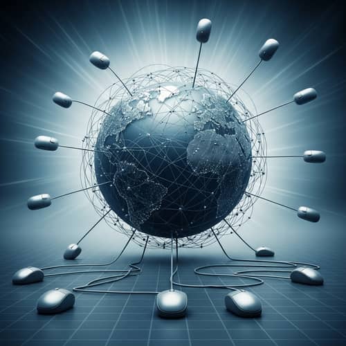 World Wide Web Concept: Visualized Global Data Transmission