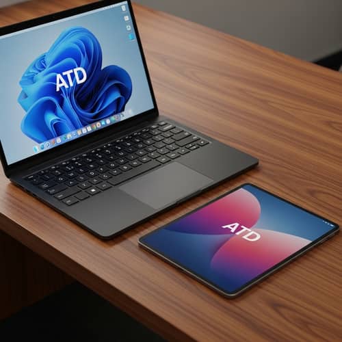 ATD Laptop & Tablet on Stylish Desk