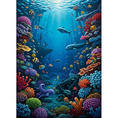 Colorful Marine Life Painting | Underwater Art Exhibition