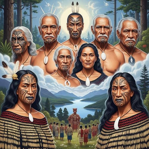 Maori Ancestors Embracing New Zealand's Landscape Beauty