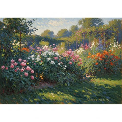 Impressionist Style Landscape with Vivid Flowers | Art Inspired by Monet
