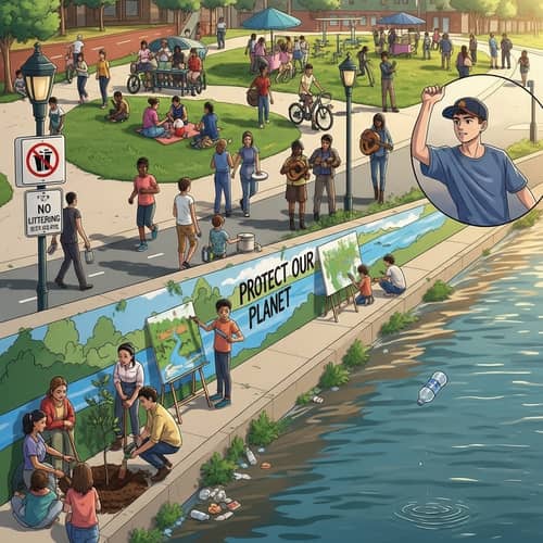 Diverse Community Scenes | Environmental Conservation Message