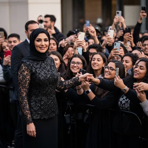 Accomplished Middle-Eastern Woman Adored by Diverse Crowd