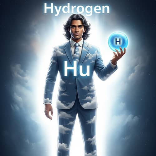 Hydrogen Personified: Elemental Serenity in Human Form