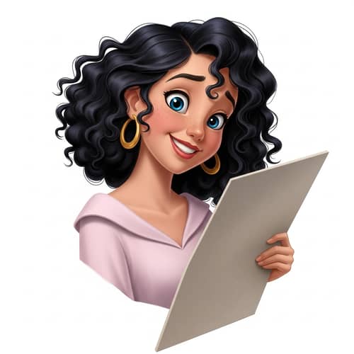 Sideways Girl Art: Classic Animated Movie Style