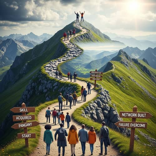 Entrepreneurial Journey Road To Success With Obstacles Opportunities 
