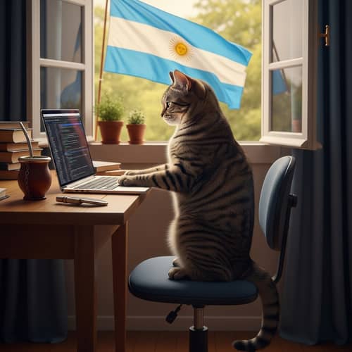 Argentine Cat Programming with Argentine Flag View