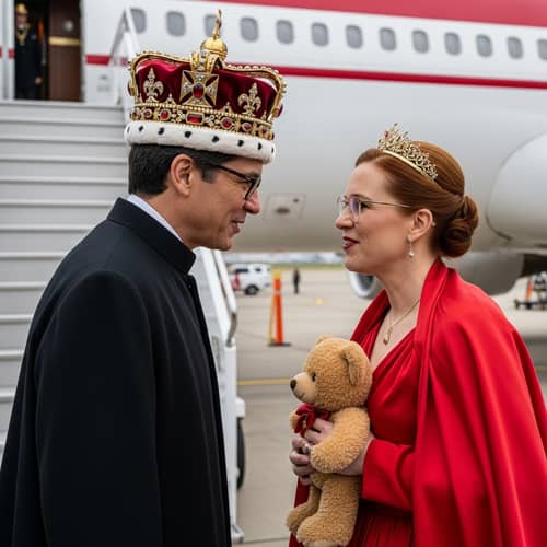 Middle-Aged Royal Figure & Public Figure Affectionate Moment