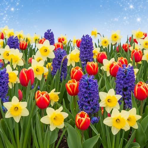 Spring Flowers Watercolor Scene | Serene and Peaceful Imagery