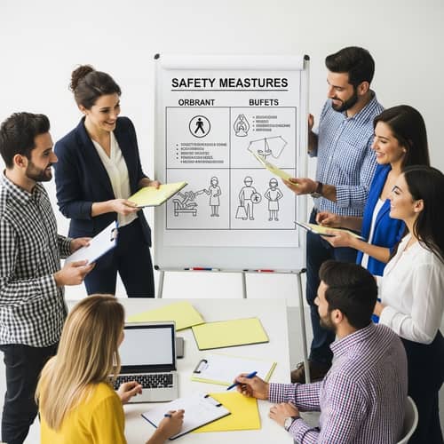 Enthusiastic Multiracial Team Engaging in Corporate Safety Training