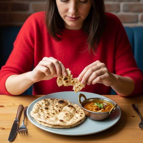 Enjoying Indian Roti: Traditional Flatbread Meal