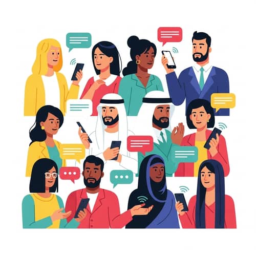 Modern Diverse People Illustration | Connectivity & Interaction