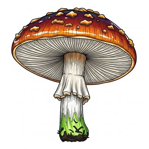Vibrant and Whimsical Mushroom Portrait