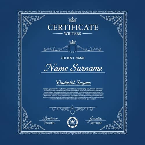 Elegant Royal Writer Certificate Template