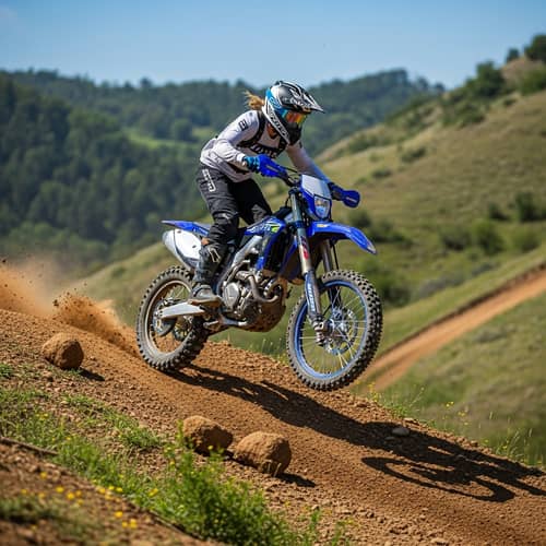 Extreme Dirt Bike Jump on Rugged Terrain