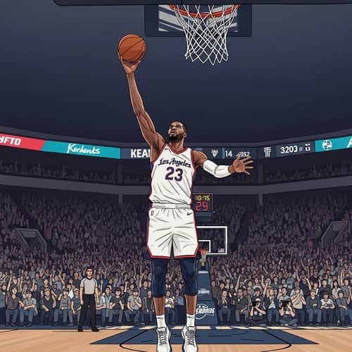 Jordan 23 LeBron Los Angeles | Intense Basketball Game Illustration