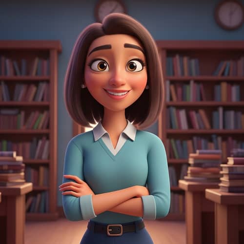 Charming 30-Year-Old Hispanic Woman in Library