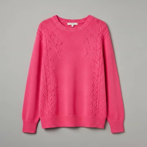 Cozy & Vibrant Pink Sweater for Warmth | Knitted Design