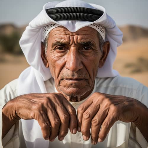 Arabian Gulf Region Elderly Man in Traditional Attire