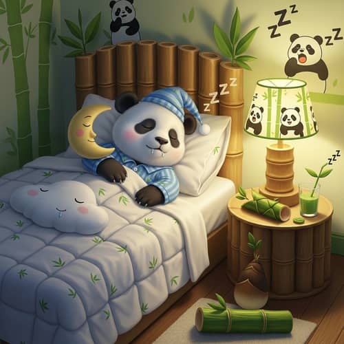 Cute Panda in Pajamas - Adorable Kids Illustration