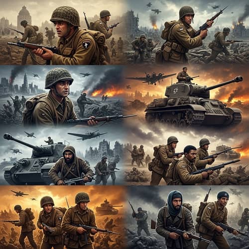 World War II Soldiers Battle Scene - Intense Depiction