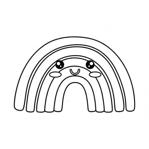 Cute Rainbow Coloring Page for 1-Year-Olds