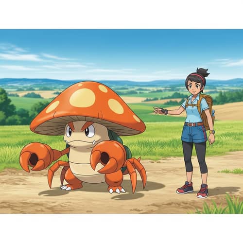 Explore Pokémon Parasect with Trainer in Lush Fields