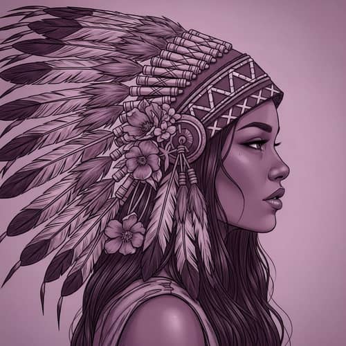 Stunning Woman in Side Profile Adorned in Neutral Tones