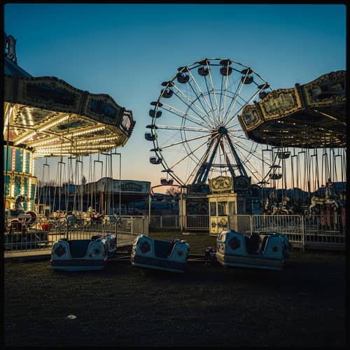 Eerie Abandoned Carnival Photography at Dusk