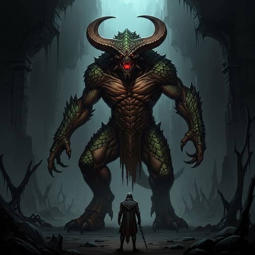 Intriguing Fantasy Creature in the Shadows