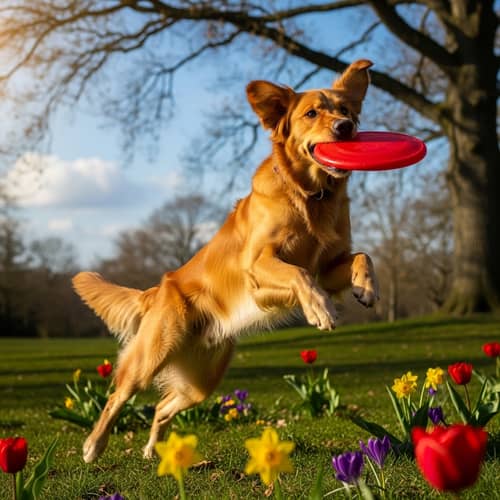 Playful Dog in Lush Park | Bright Eyes & Shiny Coat