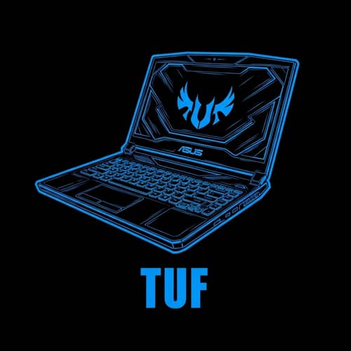 Asus TUF Gaming Laptop Logo - Blue Titan on Black Background