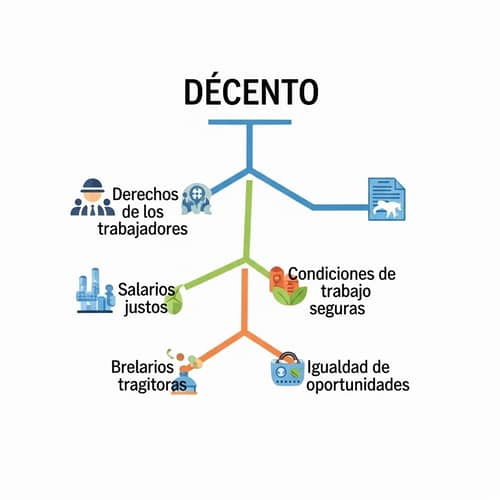 Mapa Mental sobre Trabajo Decente en Español