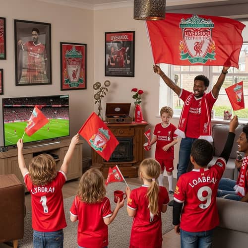 Liverpool FC Family Cheer at Home with Rock and Roll Atmosphere