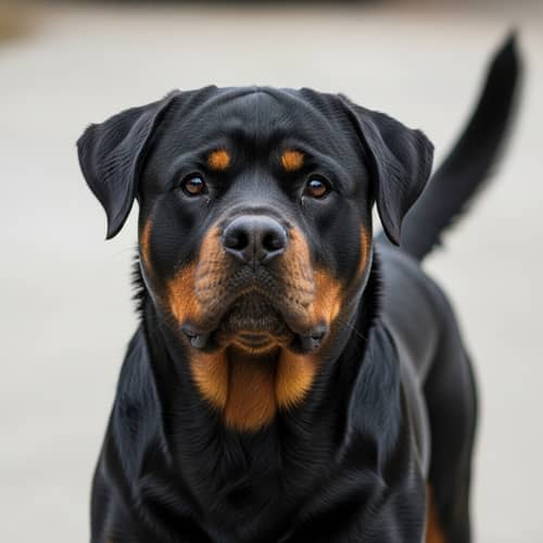 Detailed Rottweiler Image with Black Coat and Tan Markings