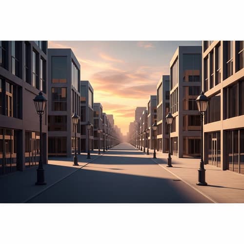 AI-Generated Hyper-Realistic Urban Street View Illustration