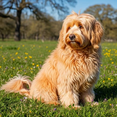 Unusual Peach Fluffy Dog | Vibrant and Unique Canine
