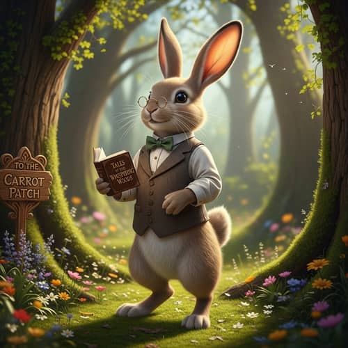 Adorable Rabbit Character in Human-Like Attire