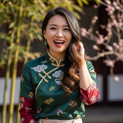Cheerful Chinese Woman | Stylish Fashion & Rich Culture