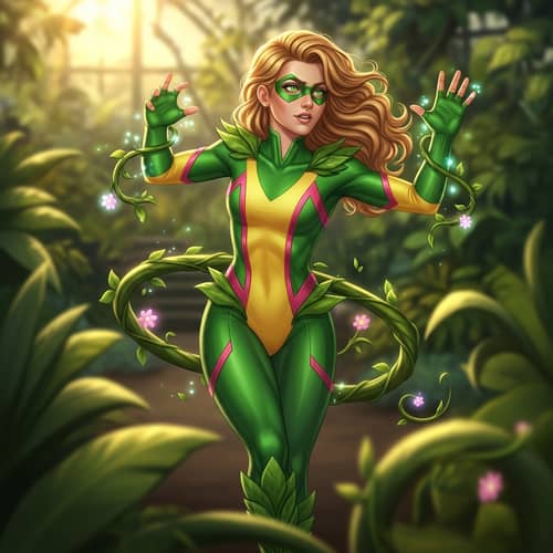 Tall and Slender Teenage Transgender Girl with Plant Control Power