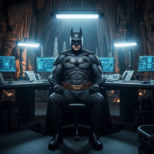 Ben Affleck Batsuit Office Chair Modernized Cave Scene
