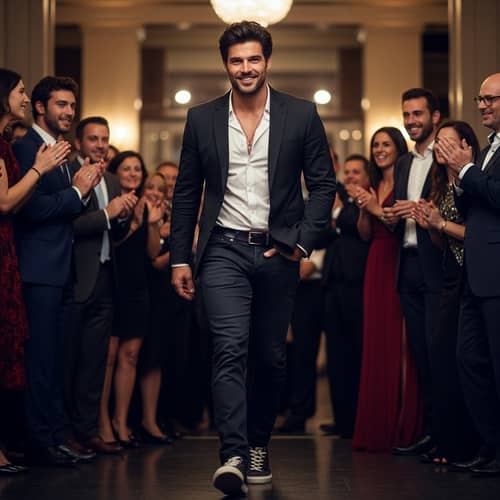 Confident Man Making Dynamic Entry | Charismatic Persona