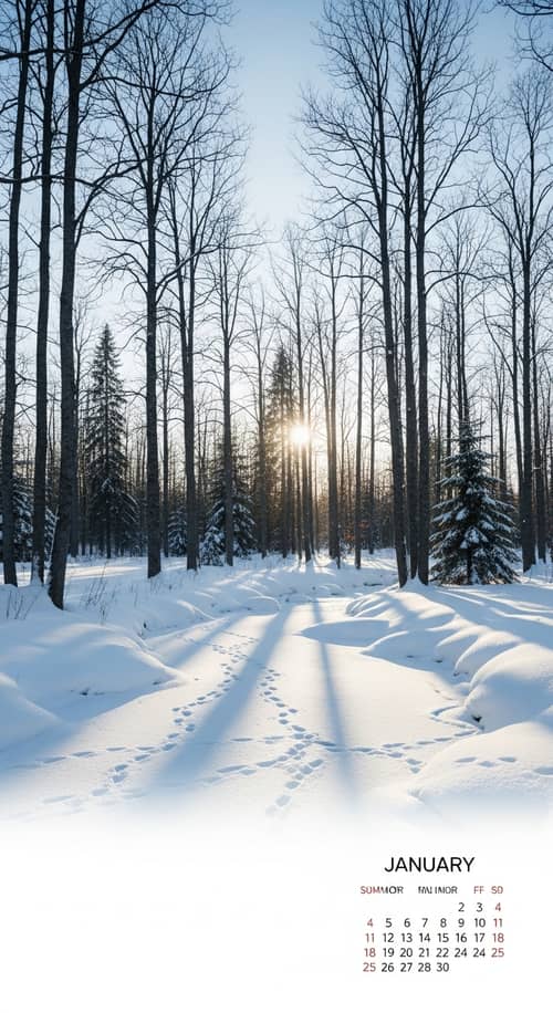 Winter Wonderland Landscape | January Background Scene