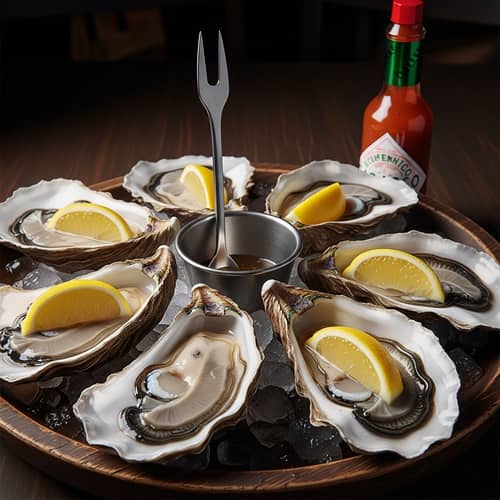 Les Huitres: Fresh Oysters on Rustic Platter
