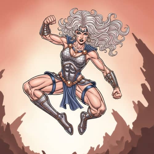 Action-Oriented Female Warrior Princess - Battle Pose