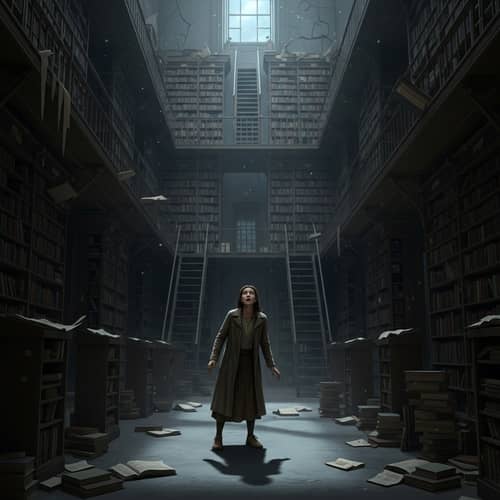 Trapped in Shadows: A Library's Dark Embrace Trapped in Shadows: A Library's Dark Embrace