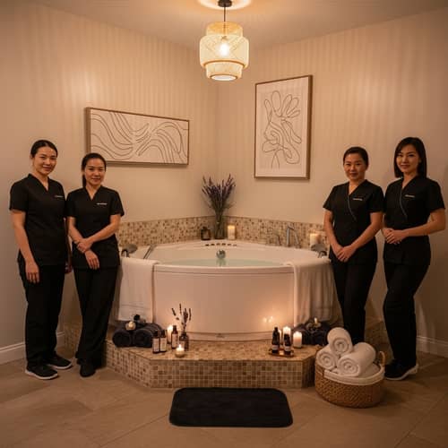 Nighttime Spa Session at Beauty Salon: Tranquil & Relaxing Atmosphere