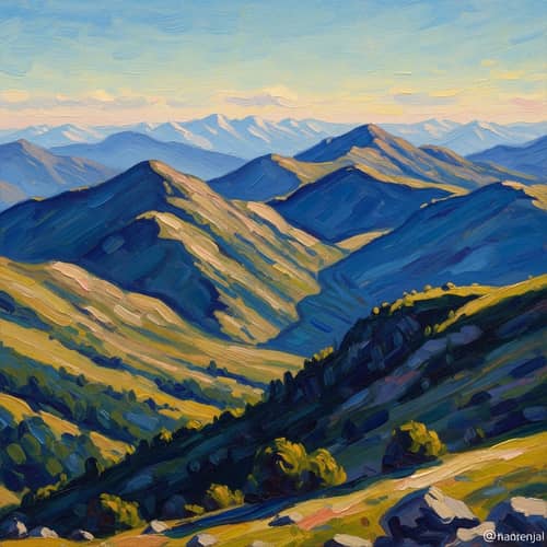 Impressionist Mountain Landscape Art | Vibrant Natural Scenery